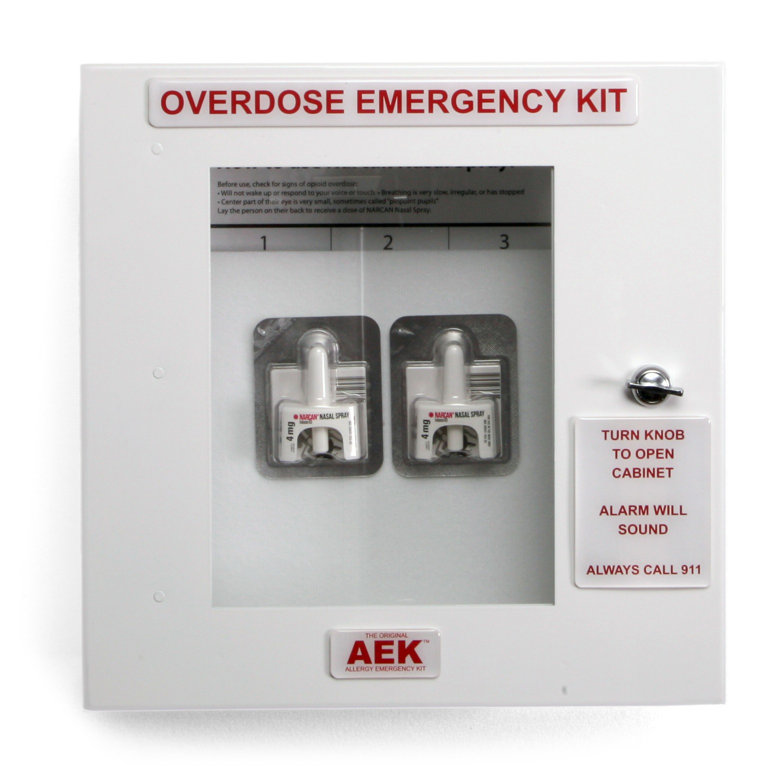 Non-locking Naloxone   Narcan Opioid Overdose Emergency Kit W  Door 