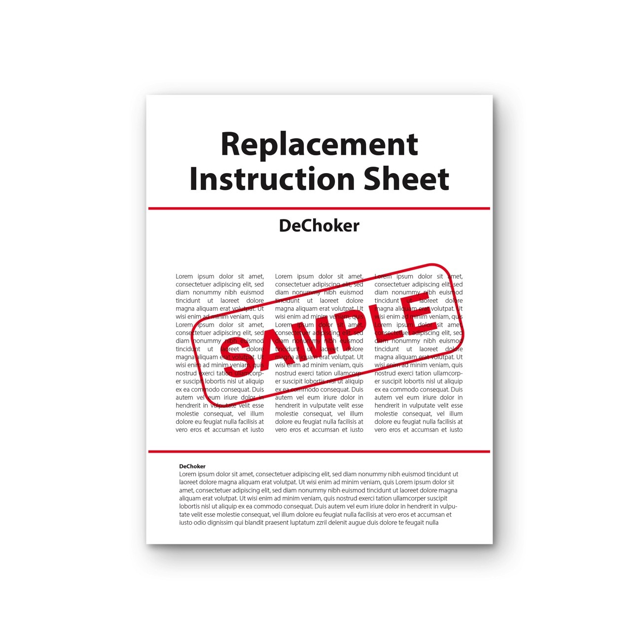 Replacement Instruction Sheet - DeChoker