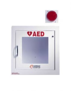 Semi-Recessed Wall Cabinet with Alarm & Strobe, Security Enabled